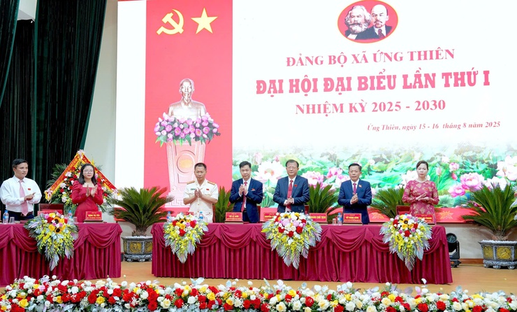 Đại hội đại biểu Đảng bộ xã Ứng Thiên lần thứ I, nhiệm kỳ 2025-2030 thành công tốt đẹp- Ảnh 3.