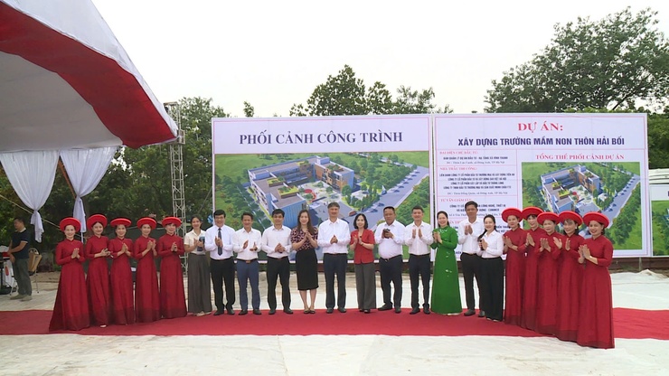 Đảng ủy – HĐND - UBND – UB MTTQ Việt Nam xã Vĩnh Thanh tổ chức Lễ khởi công công trình Xây dựng trường mầm non thôn Hải Bối.

- Ảnh 7.