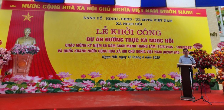 UBND xã Ngọc Hồi khởi công xây dựng tuyến đường trục Ngọc Hồi- Ảnh 2.