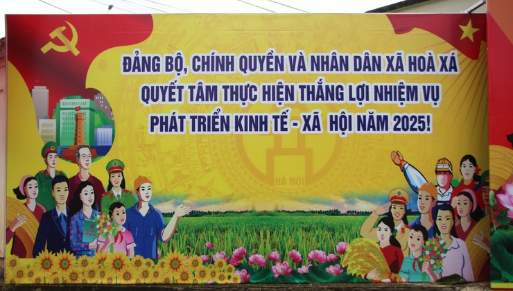 Rực rỡ cờ hoa chào mừng Đại hội đại biểu Đảng bộ xã- Ảnh 9.