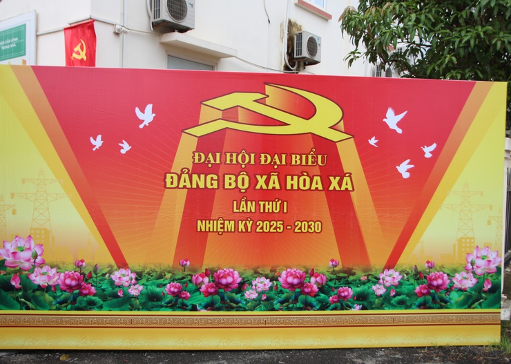 Rực rỡ cờ hoa chào mừng Đại hội đại biểu Đảng bộ xã- Ảnh 10.