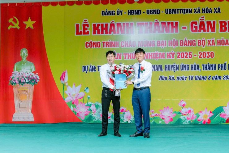 Lễ khánh thành, gắn biển công trình chào mừng Đại hội Đảng bộ xã Hoà Xá lần thứ I, nhiệm kỳ 2025 – 2030- Ảnh 3.