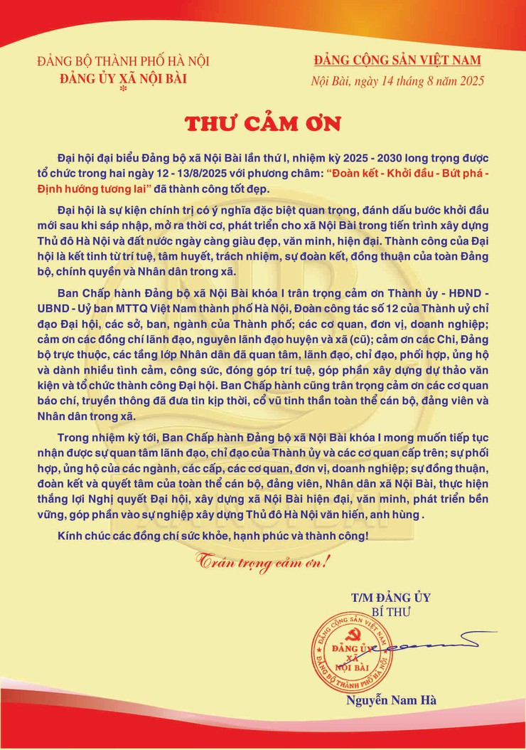 THƯ CẢM ƠN- Ảnh 1.