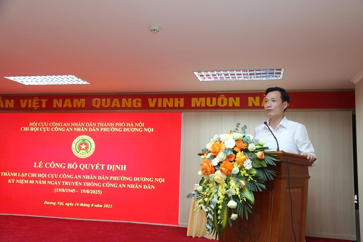 Công bố Quyết định thành lập Chi hội Cựu Công an Nhân dân phường Dương Nội- Ảnh 3.