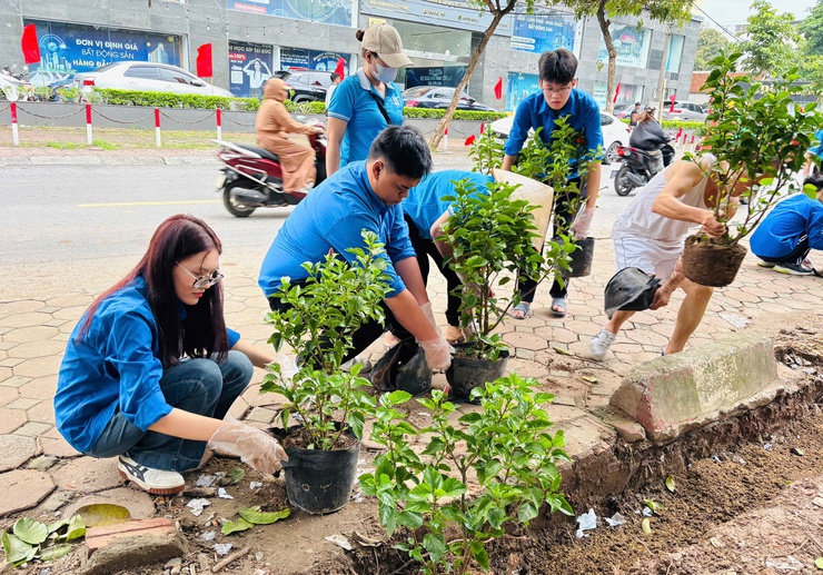 Hội Liên hiệp Phụ nữ phường Yên Hòa triển khai "Ngày chủ nhật xanh - chung tay xây dựng mô hình đoạn đường nở hoa"- Ảnh 3.