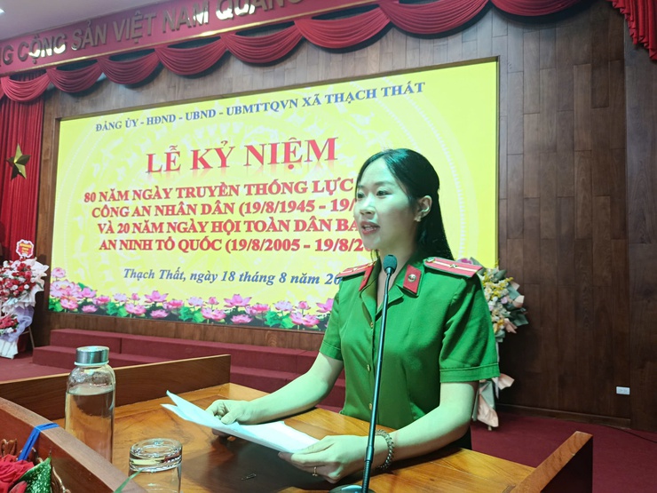 Thạch Thất long trọng kỷ niệm 80 năm Ngày truyền thống Công an Nhân dân và 20 năm Ngày hội Toàn dân bảo vệ An ninh Tổ quốc - Ảnh 5.