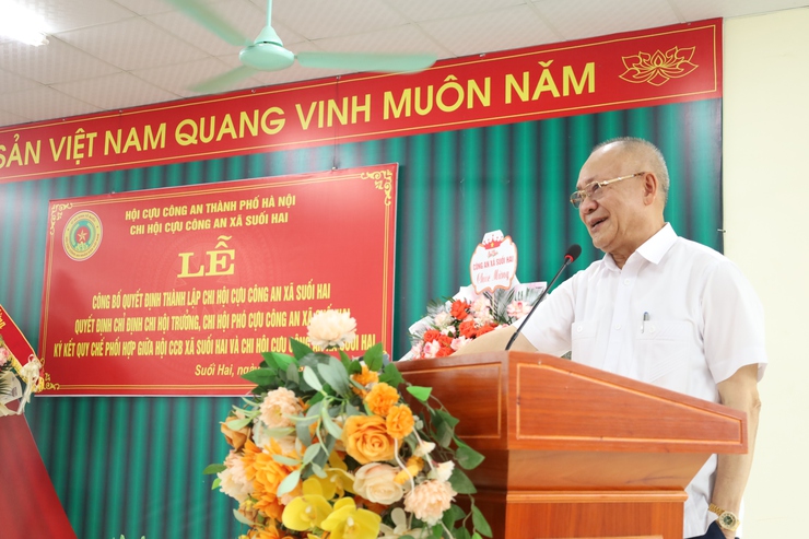 Lễ công bố quyết định thành lập chi hội Cựu công an nhân dân xã Suối Hai - Ảnh 5.