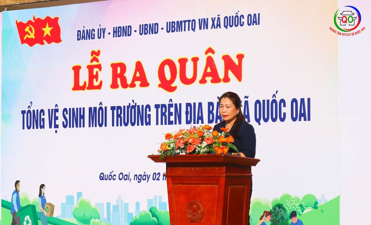 Sôi nổi Lễ ra quân tổng vệ sinh môi trường, trồng hoa cây xanh tại xã Quốc Oai- Ảnh 3.