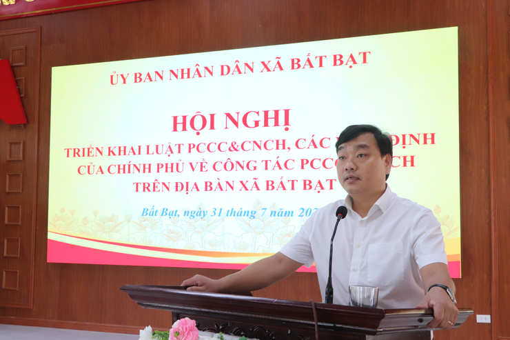 Hội nghị hướng dẫn triển khai công tác PCCC và CNCH trên địa bàn xã Bất Bạt, TP Hà Nội- Ảnh 2.