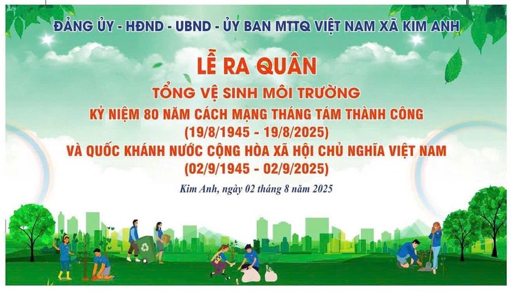 Xã Kim Anh: Phát động phong trào thi đua " Sáng- xanh- sạch- đẹp"- Ảnh 1.