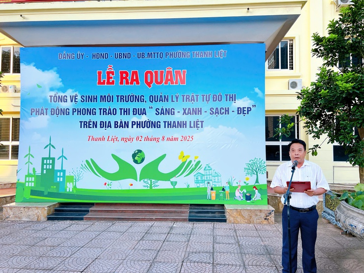 UBND phường Thanh Liệt: Hơn 200 cán bộ, công chức, viên chức và Nhân dân ra quân thực hiện văn minh đô thị, vệ sinh môi trường- Ảnh 3.