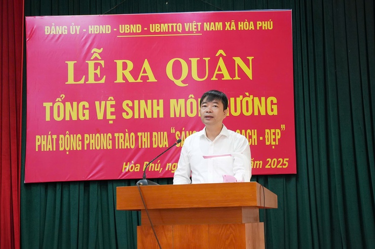 Xã Hòa Phú: Lễ ra quân phát động bảo vệ môi trường và phong trào thi đua Sáng, xanh, sạch đẹp- Ảnh 3.