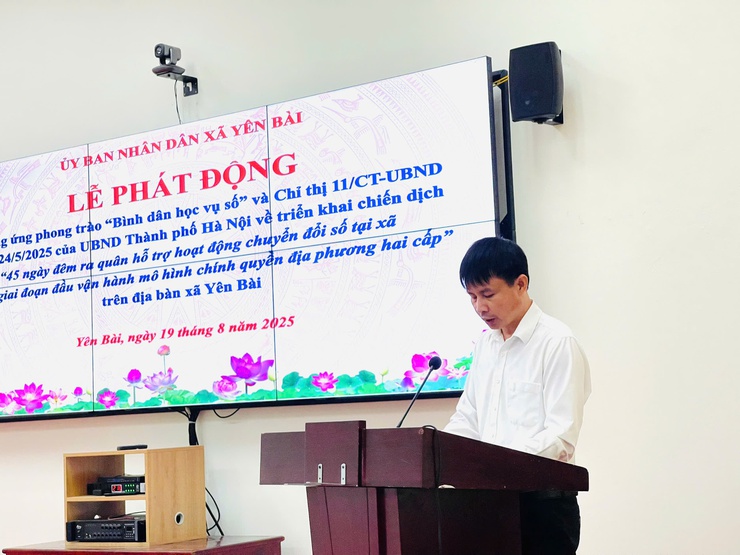 ỦY BAN NHÂN DÂN XÃ YÊN BÀI TỔ CHỨC LỄ PHÁT ĐỘNG HƯỞNG ỨNG PHONG TRÀO “BÌNH DÂN HỌC VỤ SỐ” VÀ TRIỂN KHAI CHIẾN DỊCH 45 NGÀY ĐÊM RA QUÂN HỖ TRỢ HOẠT ĐỘNG CHUYỂN ĐỔI SỐ- Ảnh 4.