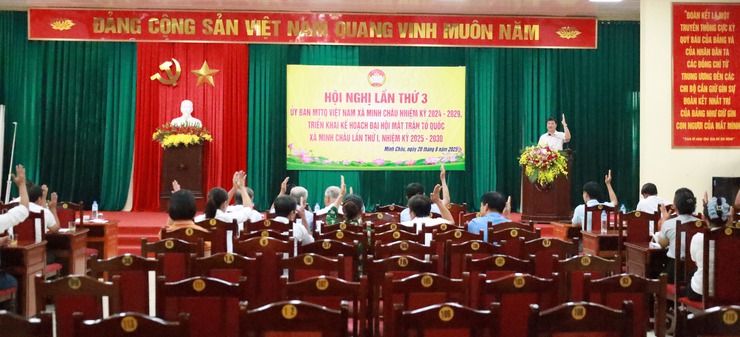 Hội nghị lần thứ Ba - Ủy ban MTTQ Việt Nam xã Minh Châu thông qua kế hoạch tổ chức Đại hội đại biểu lần thứ I, nhiệm kỳ 2025–2030.- Ảnh 3.