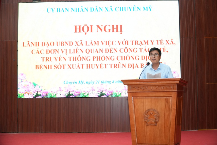 Lãnh đạo UBND xã làm việc với Trạm y tế xã, các đơn vị liên quan đến công tác y tế, truyền thông phòng chống dịch bệnh sốt xuất huyết trên địa bàn xã- Ảnh 4.