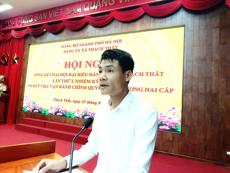 Xã Thạch Thất tổ chức hội nghị tổng kết thành công Đại hội Đại biểu Đảng bộ lần thứ nhất và sơ kết việc vận hành chính quyền địa phương 2 cấp- Ảnh 5.