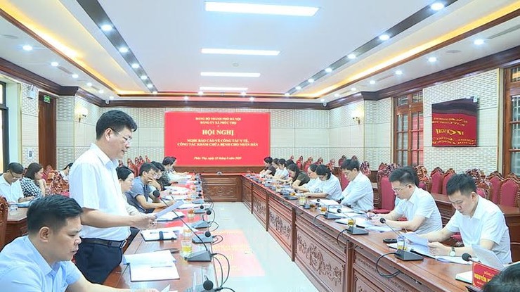 Thường trực Đảng ủy xã Phúc Thọ nghe báo cáo công tác y tế, chăm sóc sức khỏe nhân dân- Ảnh 8.