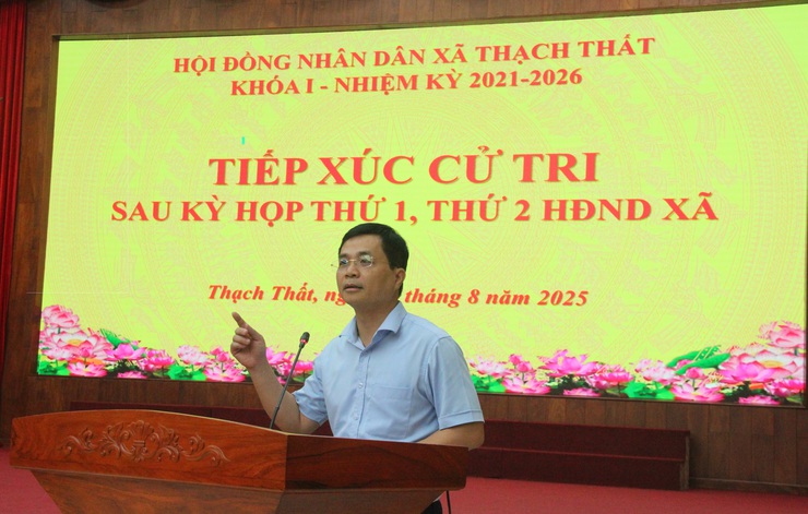 HĐND xã Thạch Thất tiếp xúc cử tri sau kỳ họp thứ Nhất và thứ Hai HĐND xã khoá I, nhiệm kỳ 2021 - 2026- Ảnh 6.