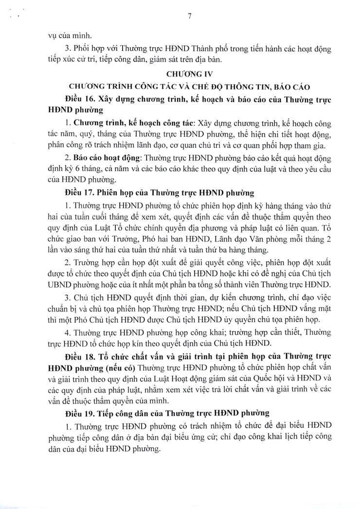 Quy chế làm việc của Thường trực HĐND phường Hai Bà Trưng, nhiệm kỳ 2021 - 2026.- Ảnh 8.