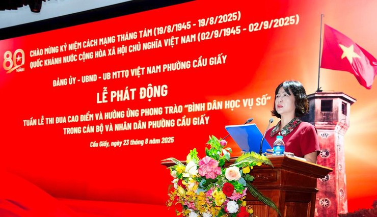 Phường Cầu Giấy phấn đấu trở thành điểm sáng của Thủ đô trong phong trào học tập số- Ảnh 1.