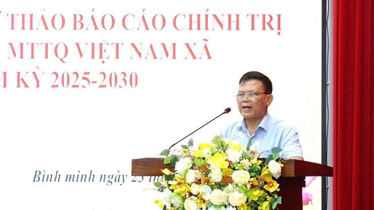 Hội nghị lấy ý kiến đóng góp vào dự thảo báo cáo chính trị trình Đại hội đại biểu MTTQ Việt Nam xã lần thứ I nhiệm kỳ 2025- 2030- Ảnh 2.