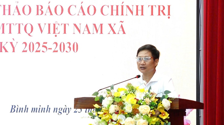 Hội nghị lấy ý kiến đóng góp vào dự thảo báo cáo chính trị trình Đại hội đại biểu MTTQ Việt Nam xã lần thứ I nhiệm kỳ 2025- 2030- Ảnh 4.
