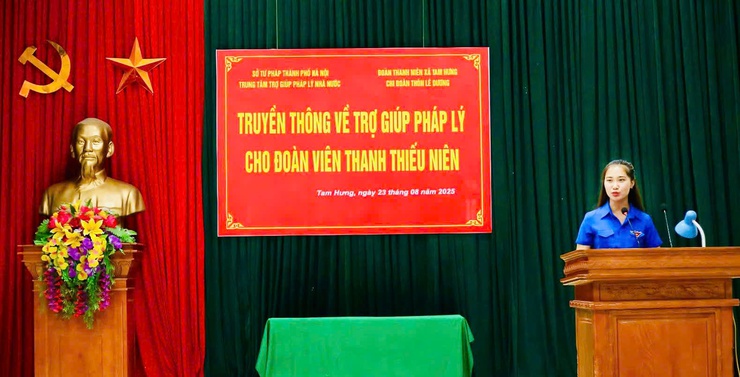 Hội nghị truyền thông về trợ giúp pháp lý cho đoàn viên, thanh thiếu nhi xã Tam Hưng- Ảnh 1.