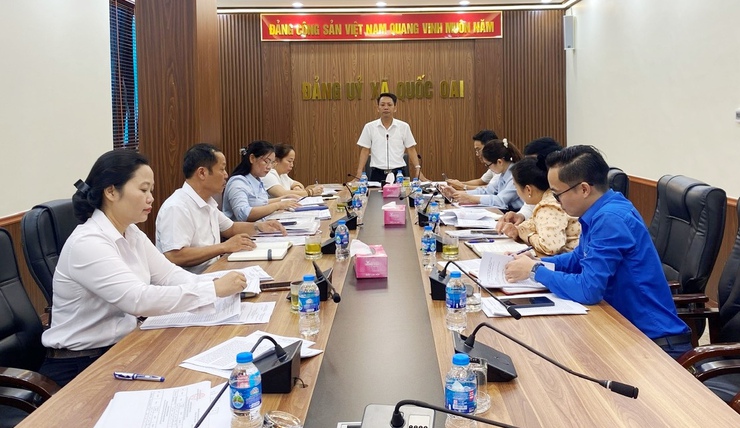 Thường trực Đảng ủy xã làm việc với Mặt trận Tổ quốc và các đoàn thể chính trị - xã hội về công tác đại hội- Ảnh 1.