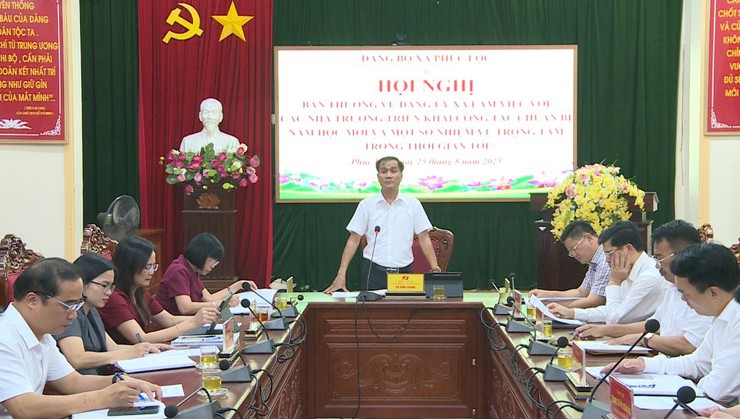 Ban Thường vụ Đảng uỷ xã làm việc với các nhà trường triển khai công tác chuẩn bị năm học mới và một số nhiệm vụ trọng tâm trong thời gian tới- Ảnh 1.