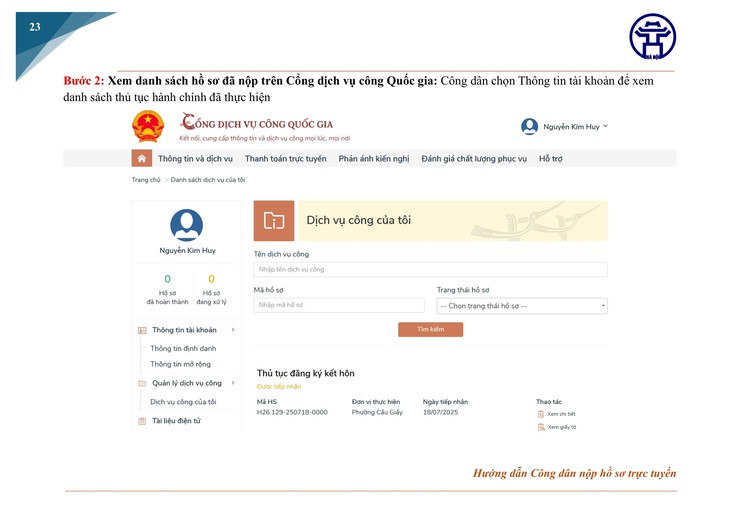 HƯỚNG DẪN NỘP HỒ SƠ TRỰC TUYẾN TRÊN CỔNG DỊCH VỤ CÔNG QUỐC GIA- Ảnh 23.