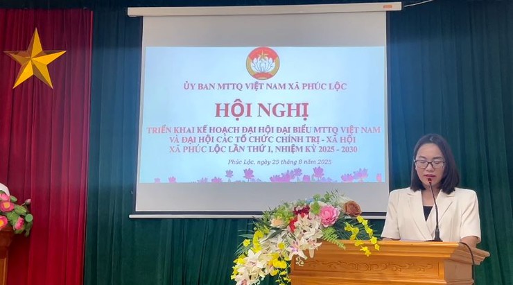 Hội nghị triển khai Kế hoạch tổ chức Đại hội đại biểu MTTQ Việt Nam và Đại hội các tổ chức chính trị - xã hội xã Phúc Lộc lần thứ I, nhiệm kỳ 2025 – 2030- Ảnh 1.