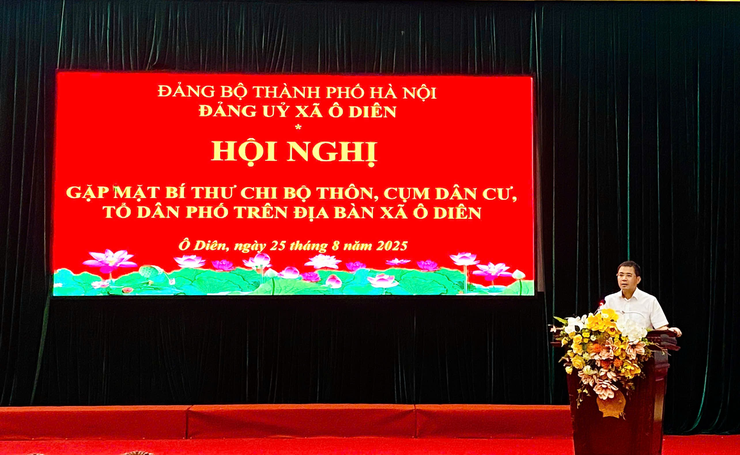 Đảng ủy xã Ô Diên tổ chức Hội nghị gặp mặt Bí thư chi bộ, thôn, cụm dân cư, tổ dân phố- Ảnh 4.