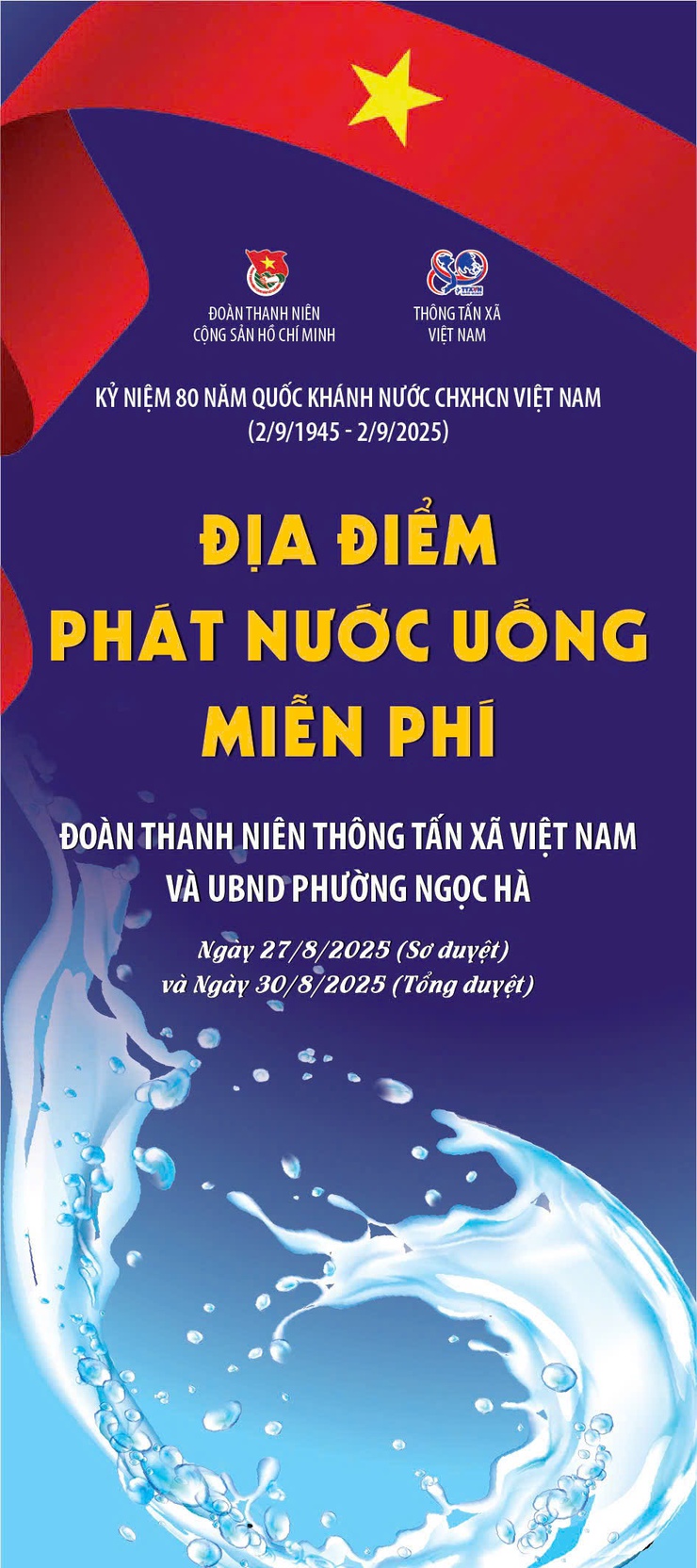12 điểm phát miễn phí nước uống, đồ ăn nhẹ dọc tuyến diễu binh, diễu hành Kim Mã - Liễu Giai - Văn Cao- Ảnh 2.