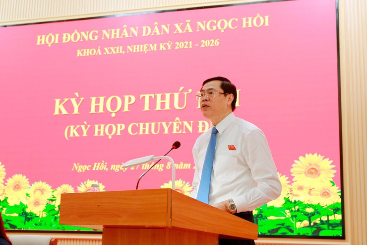 Kỳ họp thứ 2 HĐND xã Ngọc Hồi khóa XXII, nhiệm kỳ 2021-2026- Ảnh 7.