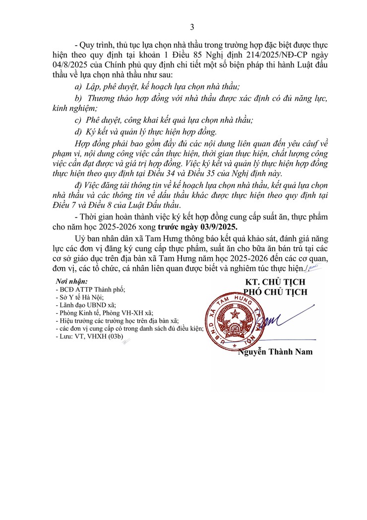 THÔNG BÁO
Kết quả khảo sát, đánh giá năng lực các đơn vị đăng ký cung cấp thực phẩm, suất ăn cho bữa ăn bán trú tại các cơ sở giáo dục trên địa bàn xã Tam Hưng năm học 2025-2026- Ảnh 3.