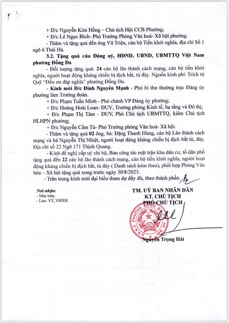Thông báo về việc tham gia đoàn thăm hỏi, tặng quà các gia đình chính sách nhân kỷ niệm 80 năm Quốc khánh nước CHXHCN Việt Nam (2/9/1945- 2/9/2025)- Ảnh 2.