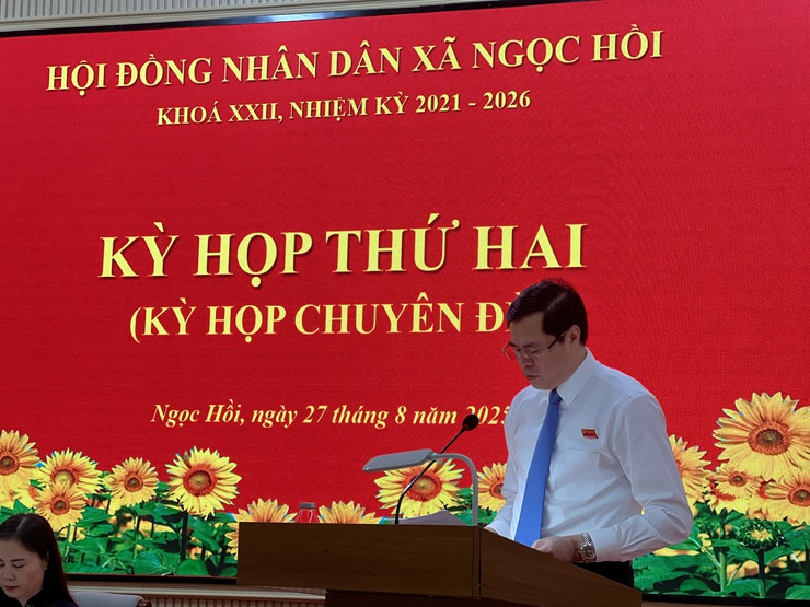 Kỳ họp thứ 2 HĐND xã Ngọc Hồi khóa XXII, nhiệm kỳ 2021-2026- Ảnh 2.