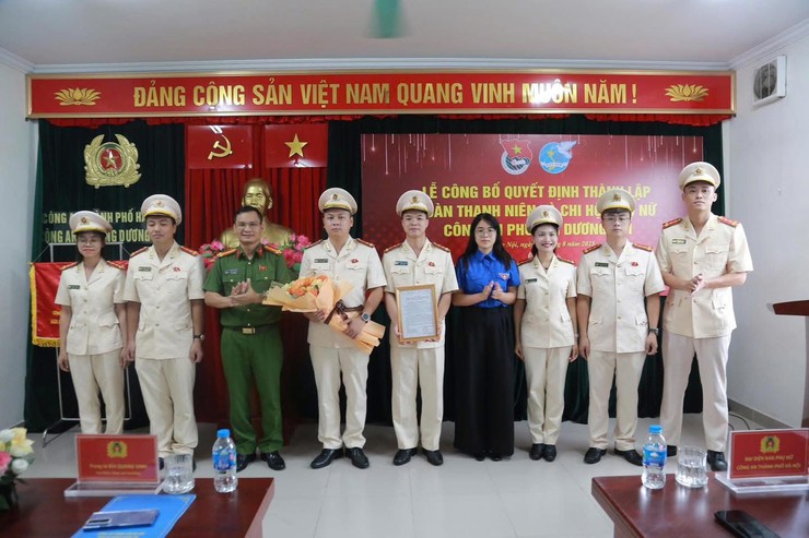 Công bố quyết định thành lập Đoàn Thanh niên và Chi hội Phụ nữ Công an phường Dương Nội- Ảnh 1.
