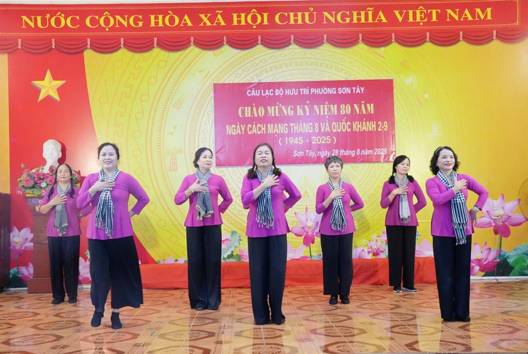 Câu lạc bộ Hưu trí Sơn Tây gặp mặt kỷ niệm cách mạng tháng Tám và Quốc khánh 2.9- Ảnh 2.