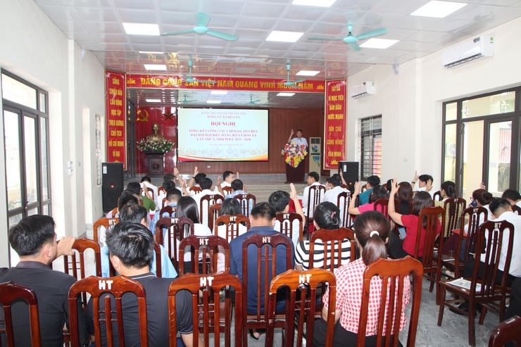 Đảng uỷ xã Hòa Xá tổng kết công tác chỉ đạo, tổ chức Đại hội đại biểu lần thứ I, nhiệm kỳ 2025 – 2030- Ảnh 1.