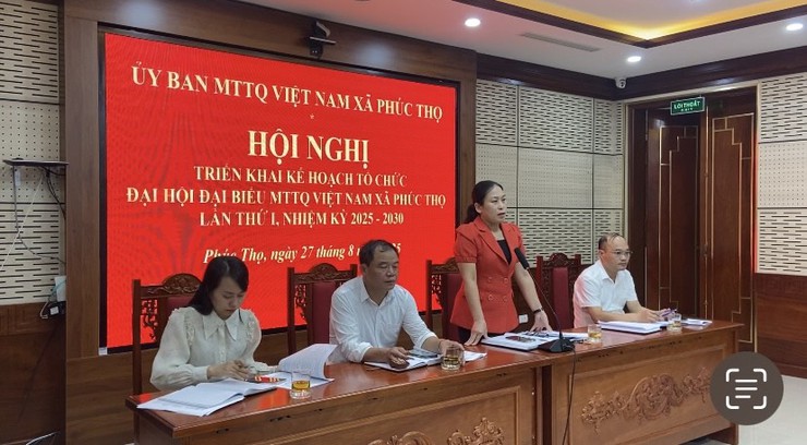 Xã Phúc Thọ triển khai Kế hoạch tổ chức Đại hội đại biểu MTTQ Việt Nam xã lần thứ I, nhiệm kỳ 2025-2030- Ảnh 2.
