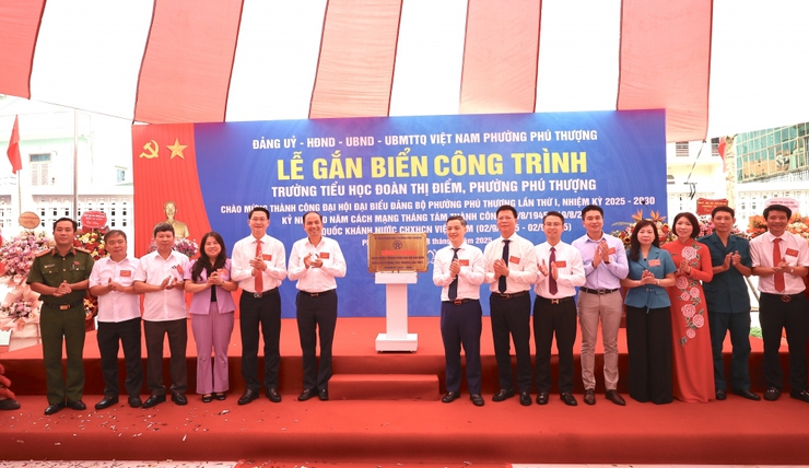 Phú Thượng: Gắn biển công trình Trường Tiểu học Đoàn Thị Điểm- Ảnh 5.