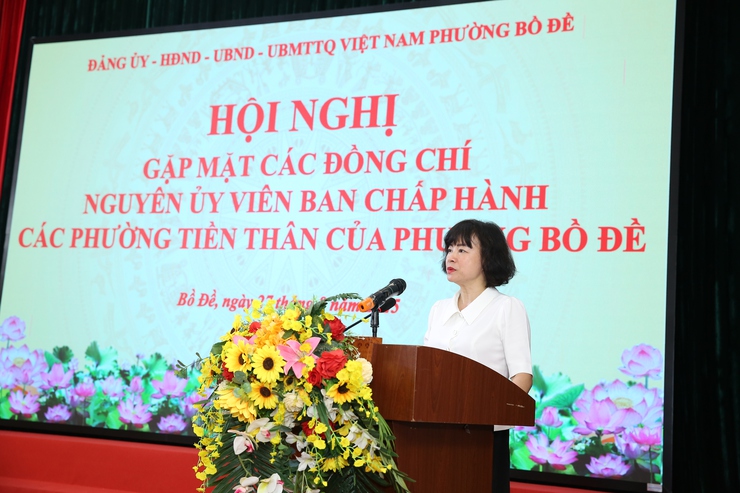 Hội nghị gặp mặt các đồng chí Nguyên UVBCH 4 phường tiền thân của phường Bồ Đề- Ảnh 4.