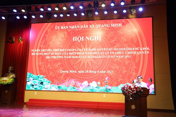 Xã Quang Minh tuyên truyền, phổ biến pháp luật cho đội ngũ bí thư chi bộ, trưởng thôn, thành viên các Tổ hòa giải ở cơ sở- Ảnh 4.