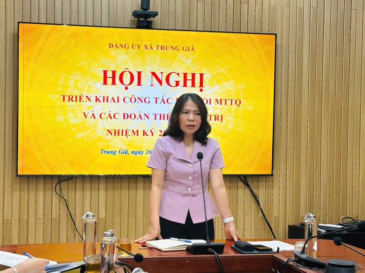 THƯỜNG TRỰC ĐẢNG ỦY XÃ TRUNG GIÃ LÀM VIỆC VỚI MTTQ VÀ CÁC TỔ CHỨC CHÍNH TRỊ - XÃ HỘI VỀ CÔNG TÁC CHUẨN BỊ ĐẠI HỘI NHIỆM KỲ 2025-2030 - Ảnh 1.