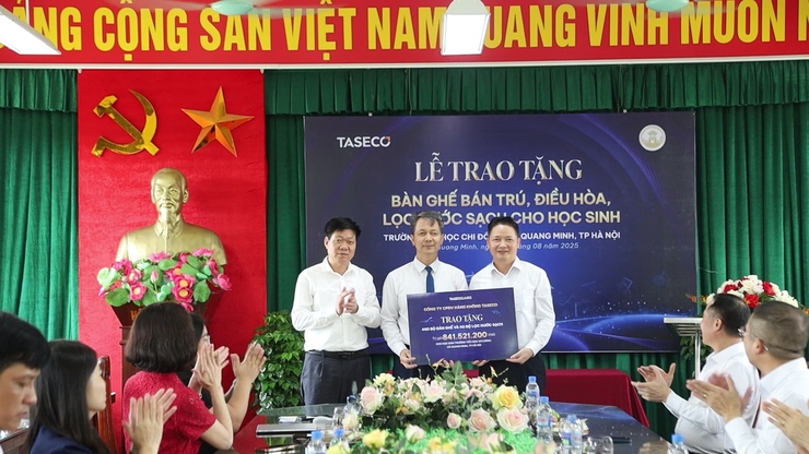 Tập đoàn Taseco tài trợ cơ sở vật chất phục vụ bán trú học đường trị giá 1,66 tỷ đồng cho trường Tiểu học Chi Đông- Ảnh 1.