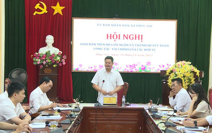 UBND xã Phúc Lộc tổ chức Hội nghị giao ban về tiến độ giải ngân và thanh quyết toán công tác tài chính năm 2025- Ảnh 1.