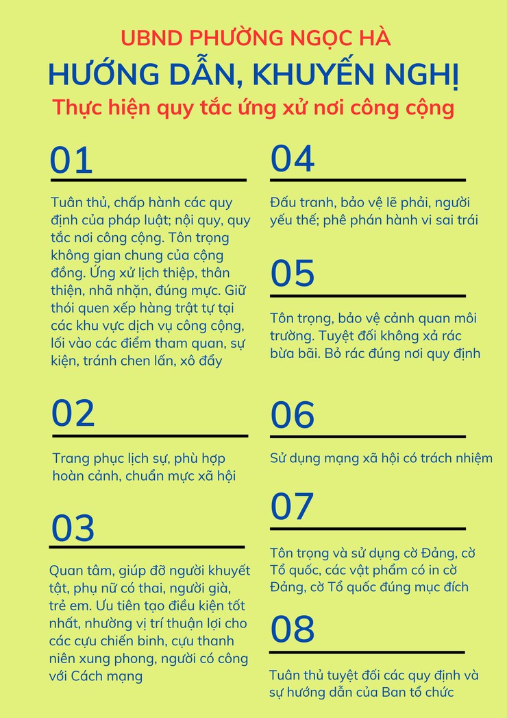 Hướng dẫn, khuyến nghị thực hiện quy tắc ứng xử nơi công cộng- Ảnh 1.