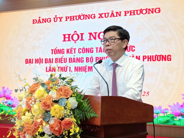 Đảng uỷ phường Xuân Phương tổ chức Hội nghị tổng kết công tác tổ chức Đại hội đại biểu Đảng bộ phường Xuân phương lần thứ I, nhiệm kỳ 2025 - 2030- Ảnh 4.