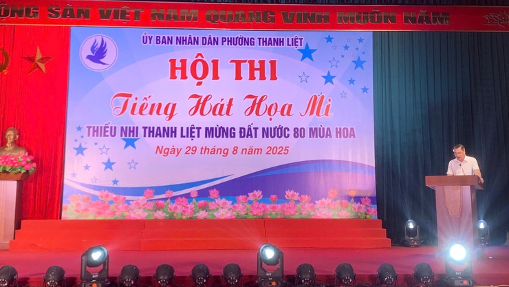 Phường Thanh Liệt: Hội thi “Tiếng hát Họa mi” với chủ đề Thiếu nhi Thanh Liệt mừng đất nước 80 mùa hoa- Ảnh 2.